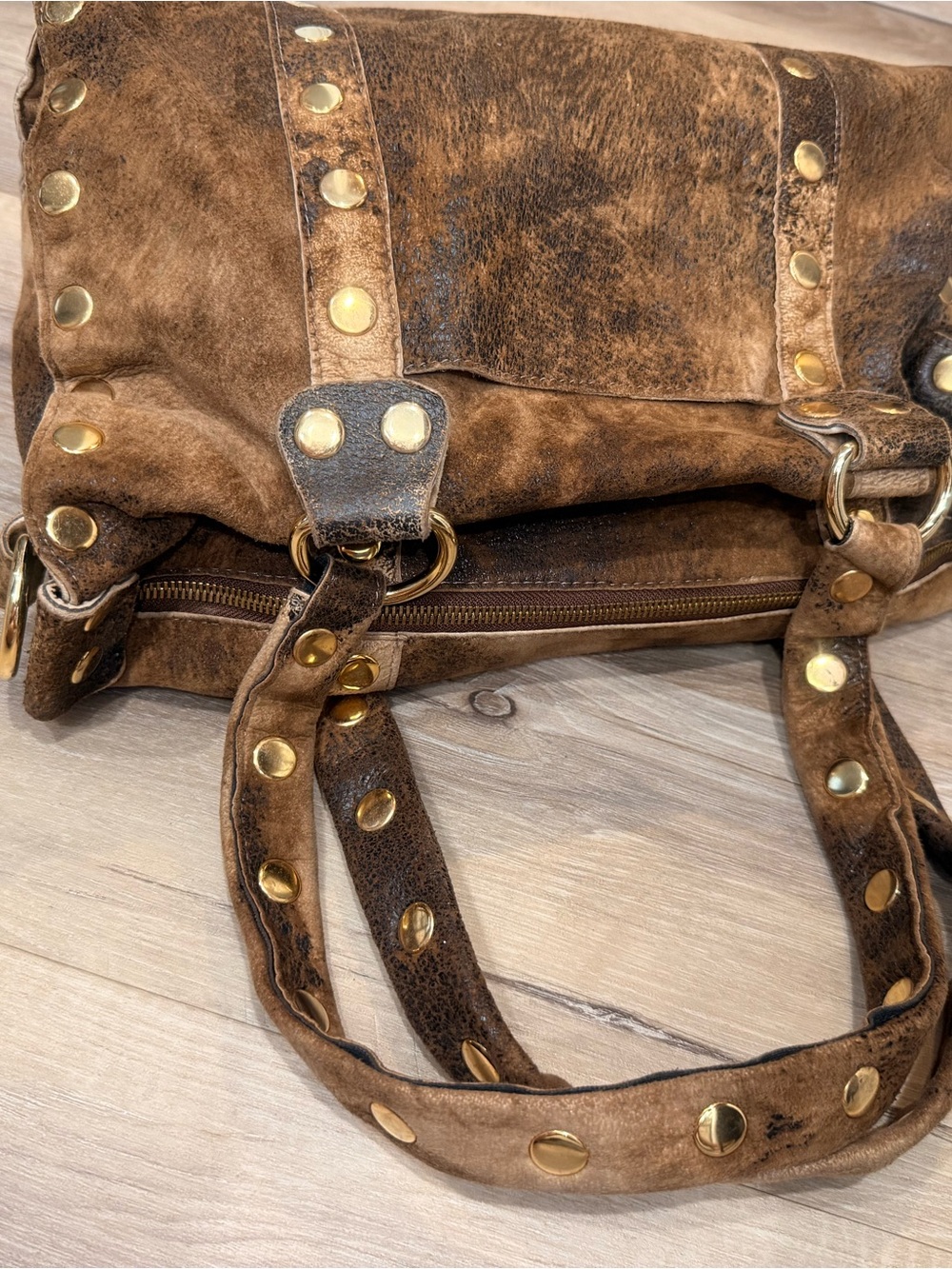 HAMMITT-FETS Retired-Studded distressed Brown Leather bag - Picture 4 of 7